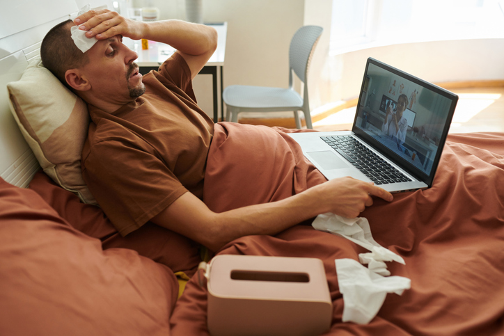 Man Suffering from Fever