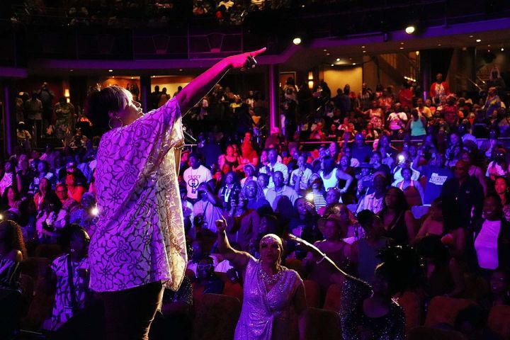 Tom Joyner Fantastic Voyage 2024 Kirk Franklin, ship church, Griff, Darlene McCoy, Damon Little, Big Al Cherry, Dennys, Sybil Wilks