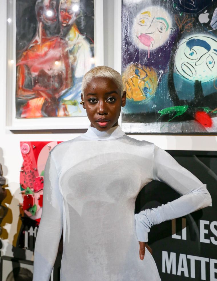 Featured artist Lewinale Havette attends ArtBall 2024