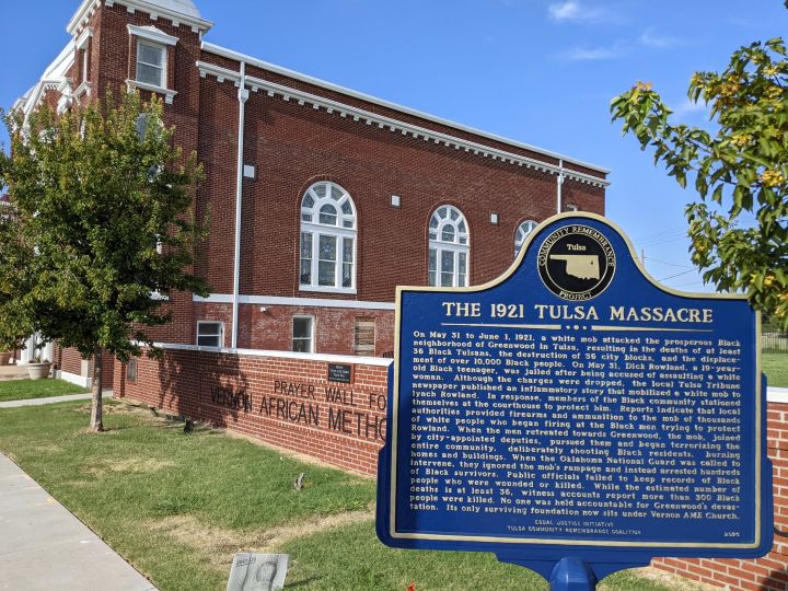 A permanent monument to commemorate the 1921 Tulsa Massacre