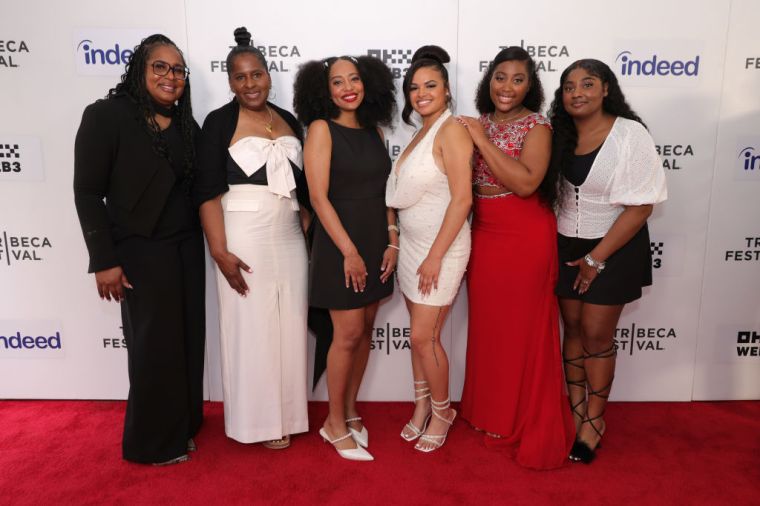 DAY 2: Contessa Gayles, Dedra Robbins, Amelia Boles and Teylar Bradley with guests at 'The Debutantes' premiere