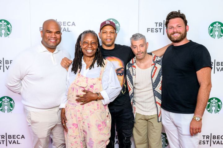 DAY 3: Larry Adams, Whoopi Goldberg, Jimmy Jenkins, Tom Leonardis and Ian Wishingrad from the film 'Poof' at the "Shorts: Animated Shorts Curated by Whoopi G" premiere