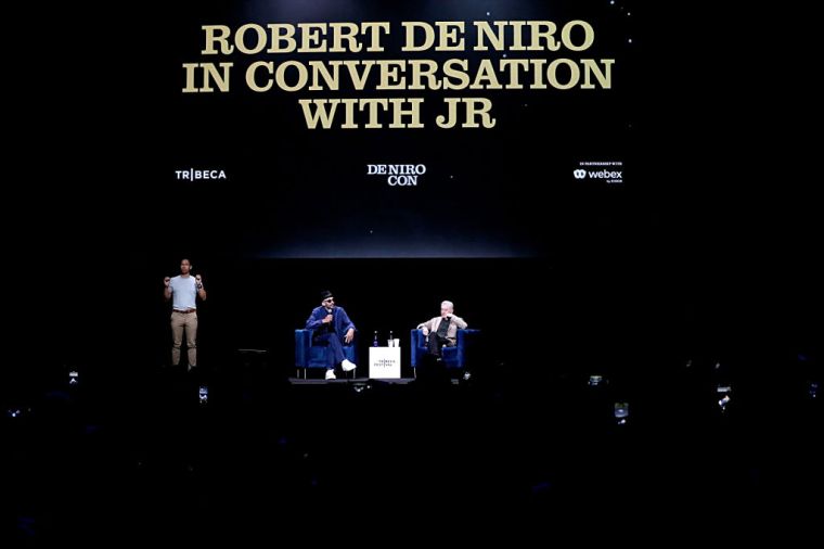 JR and Robert De Niro speak during a special Father's Day preview of their upcoming documentary in dedication to the actor's late father, Robert De Niro Sr.