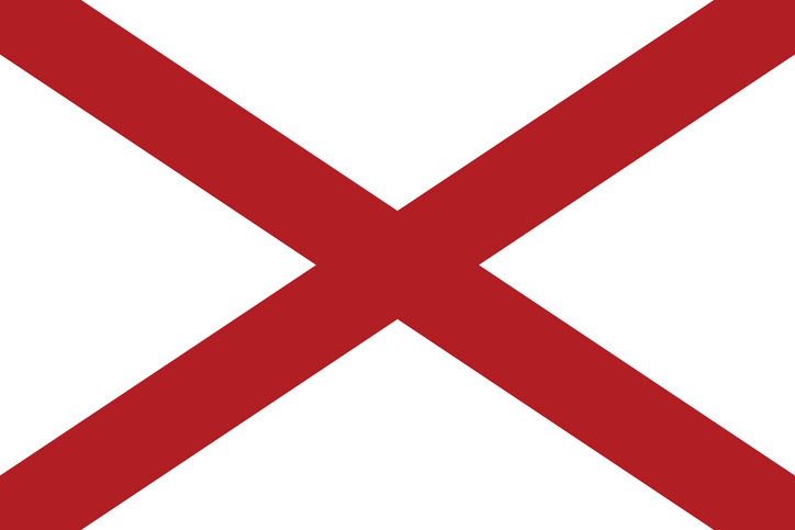 Flag of the State of Alabama. Alabama flag.