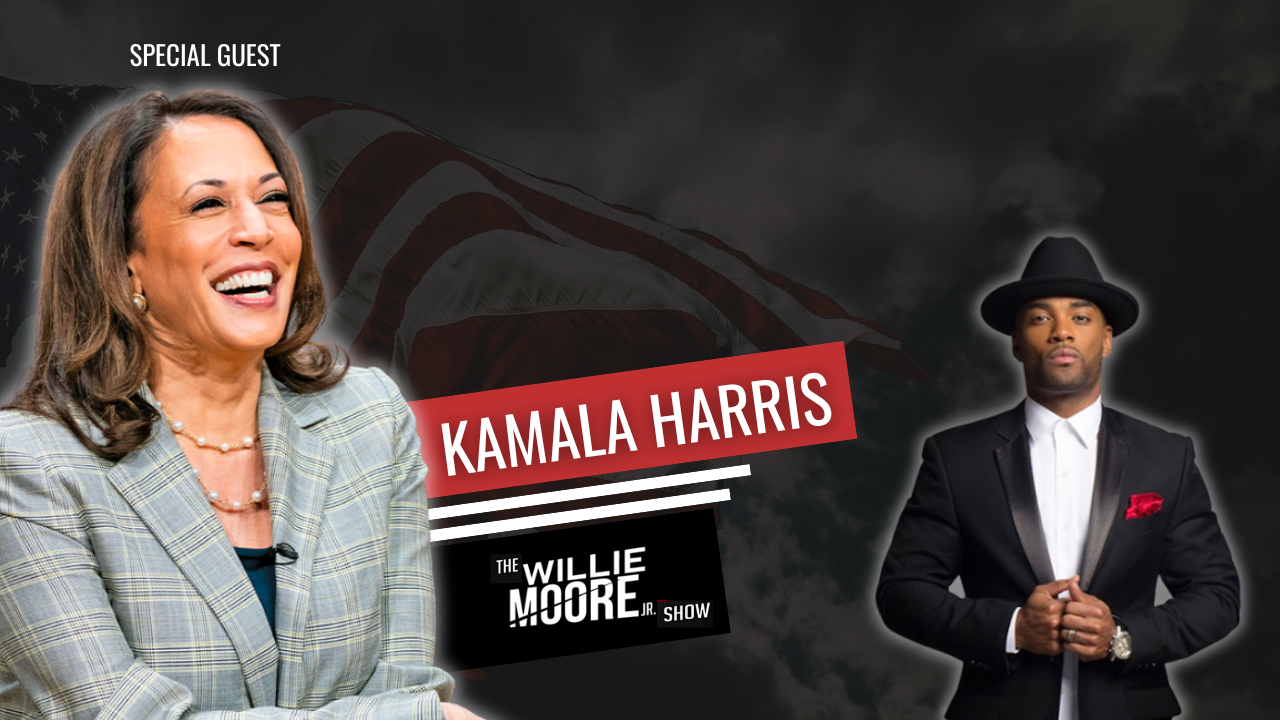 Kamala Harris and Willie Moore Jr.