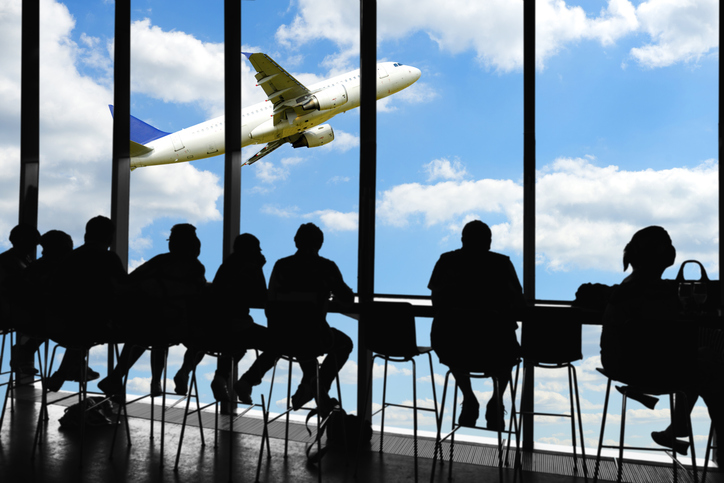 People waiting for departure in airport