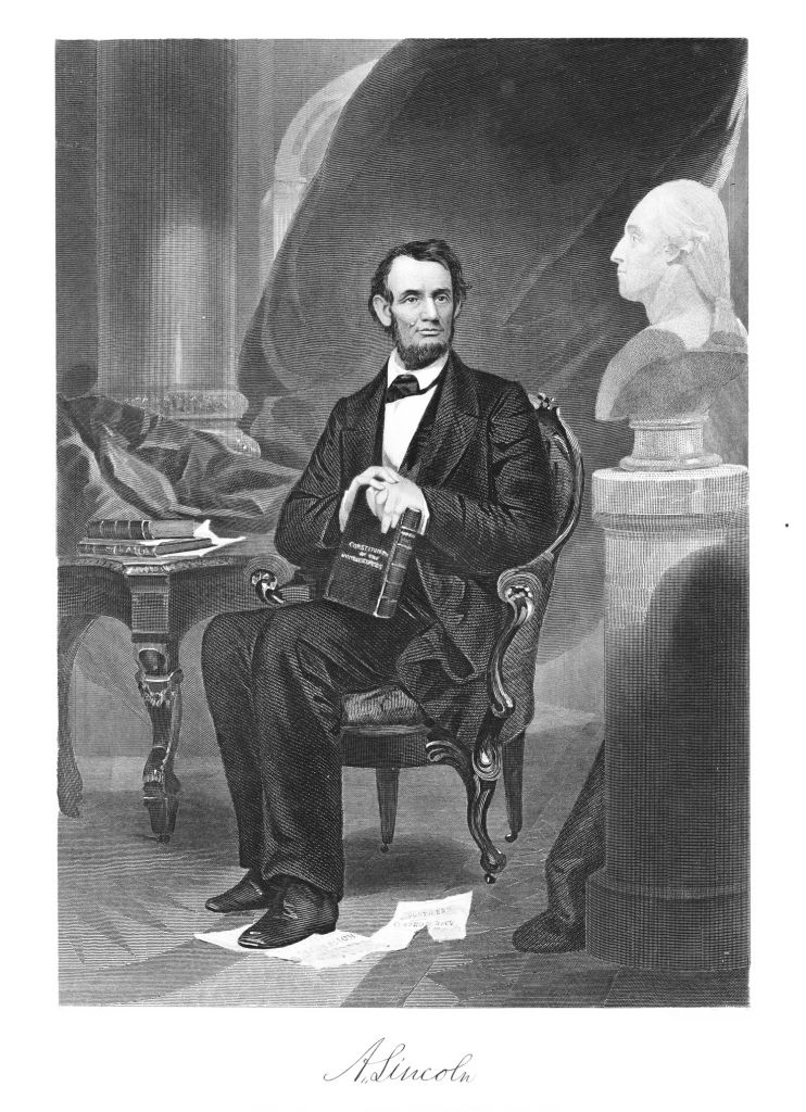 Abraham Lincoln Portrait and Signature, 16th President of the United States, Civil War, 19th Century American History