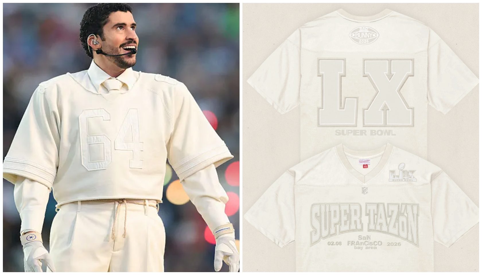 Bad Bunny Taps Mitchell & Ness For Super Bowl Jersey Drop Bad Bunny Taps Mitchell & Ness For Super Bowl Jersey Drop