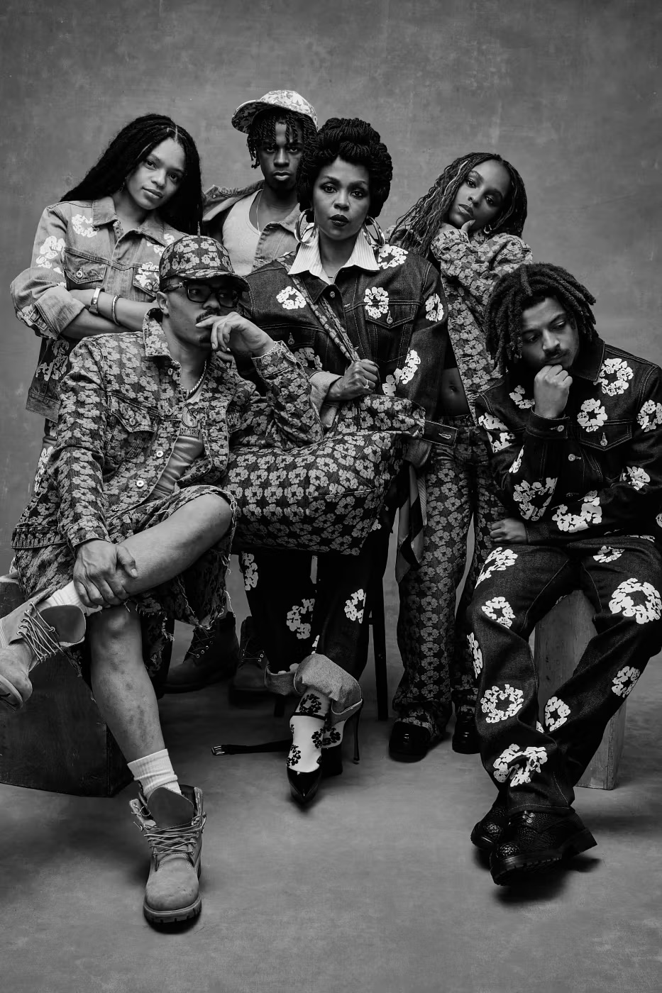 Ms. Lauryn Hill And Her Children Model DENIM TEARS DENIM SS26 Campaign