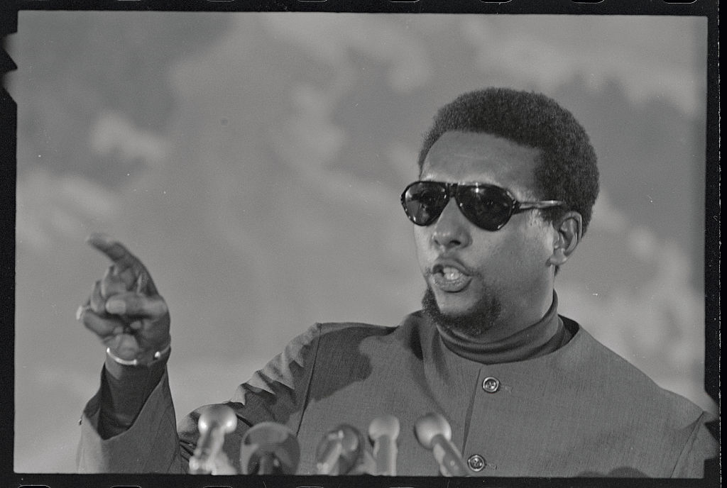 Stokely Carmichael Speaking at Microphones