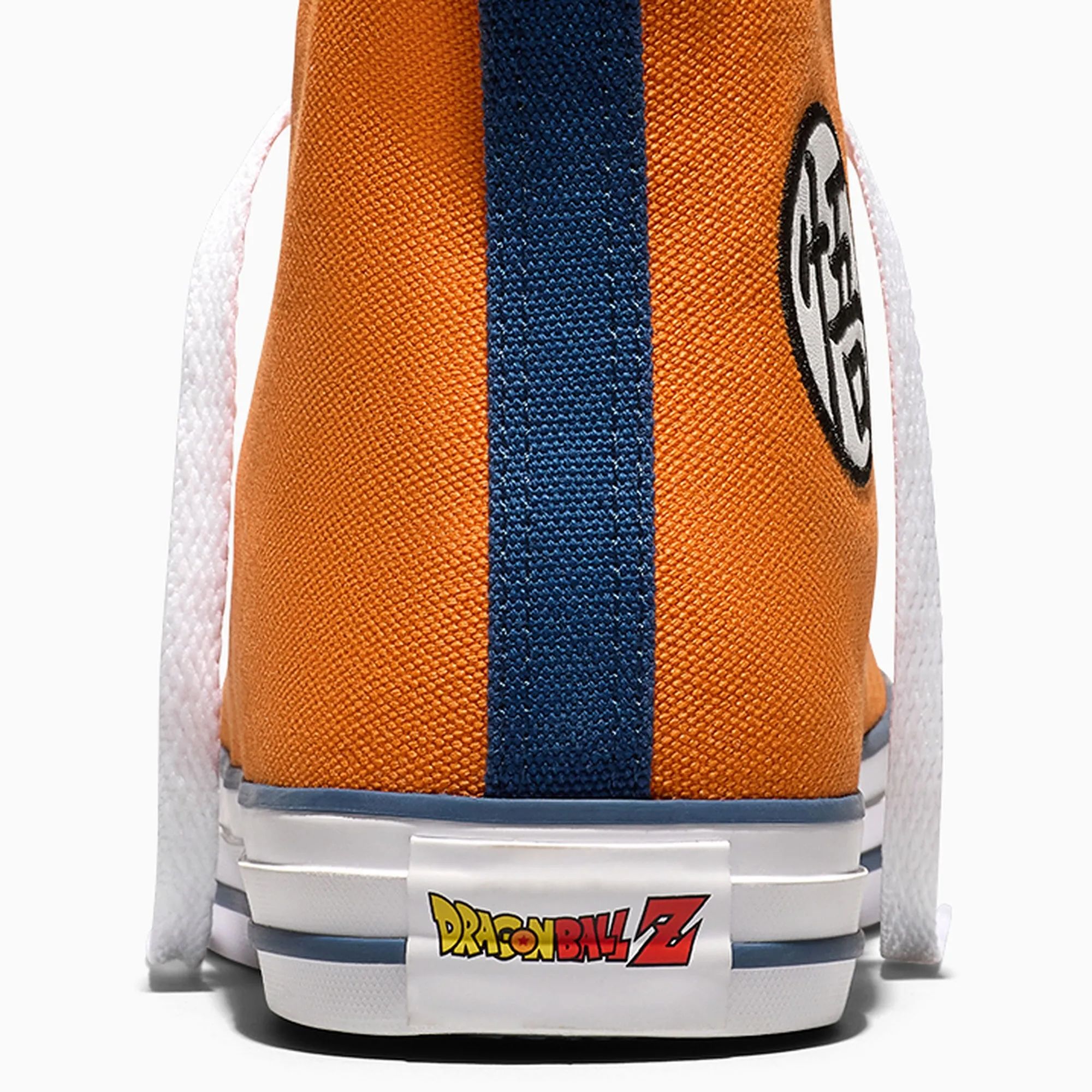 Orange and navy blue sneaker with Dragon Ball Z logo