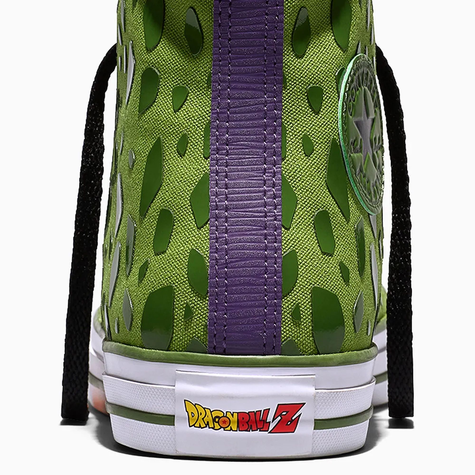 Green and purple sneaker with Dragon Ball Z logo